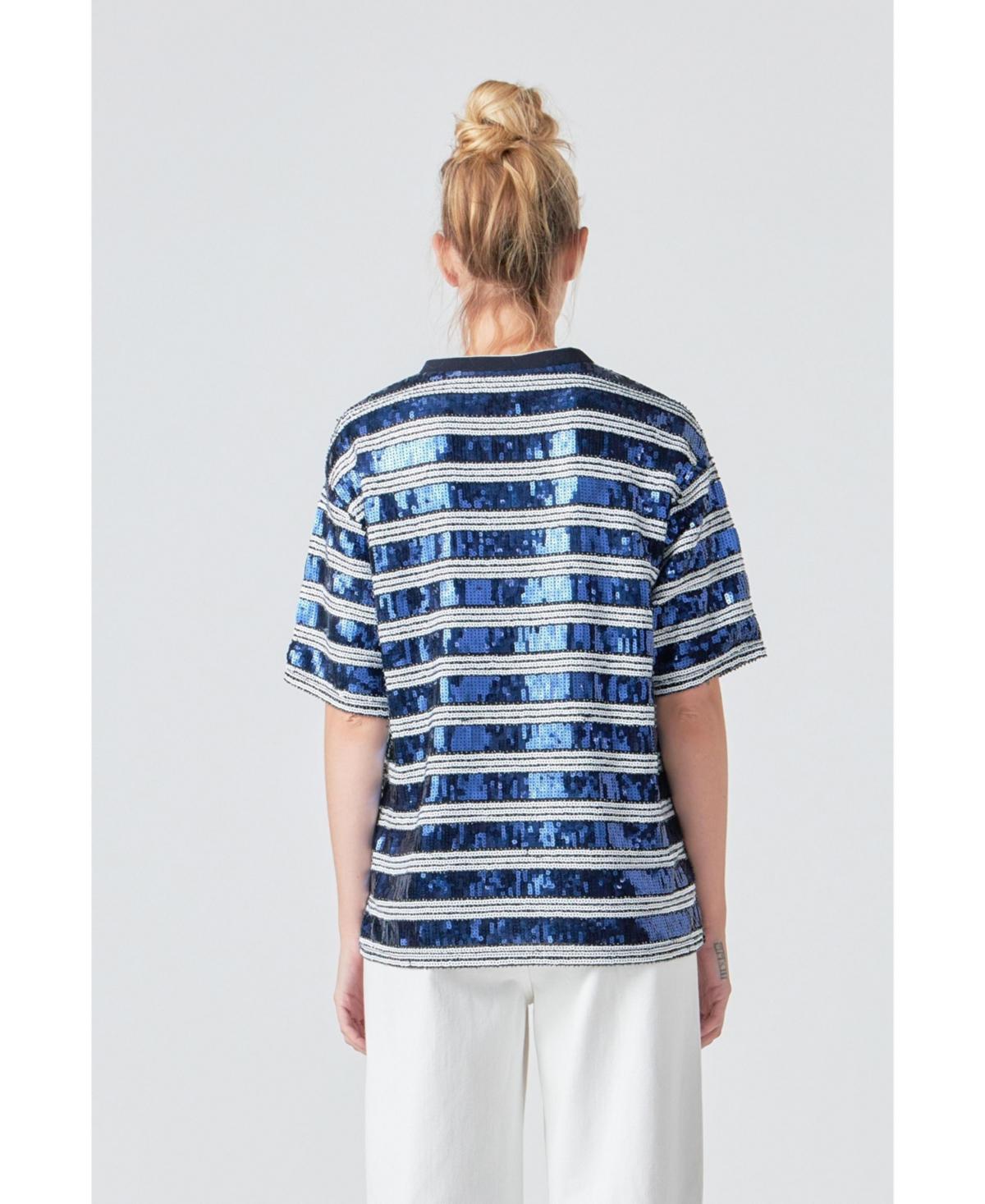 Women's Sequin Stripe Top