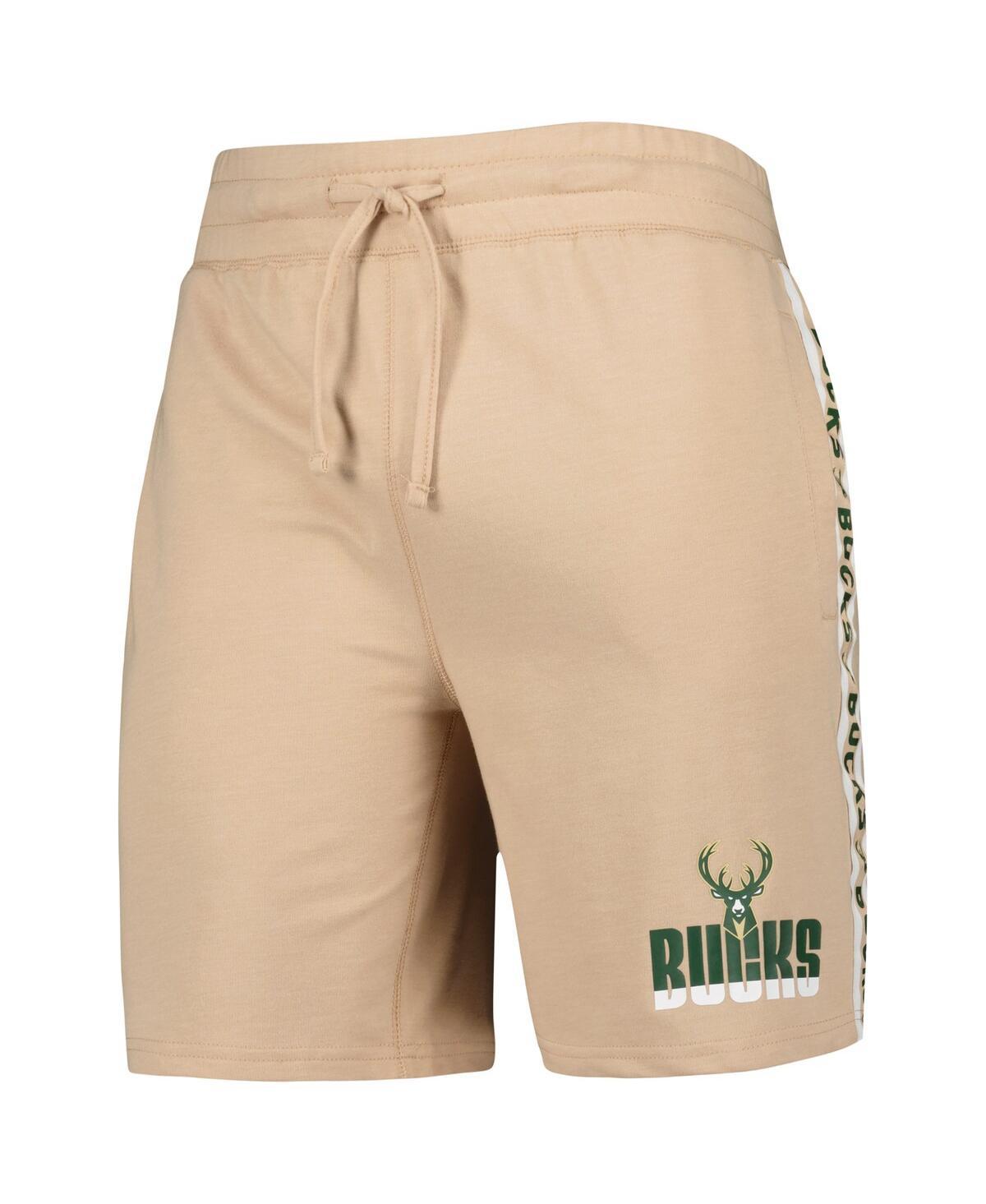 Men's Tan Milwaukee Bucks Team Stripe Shorts