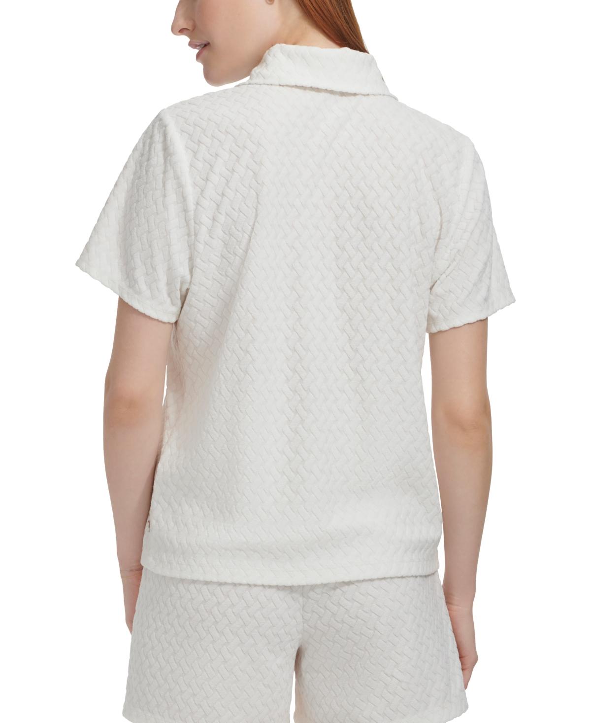 Women's Basket-Weave-Textured Shirt