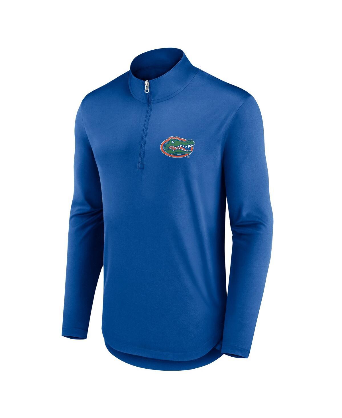 Men's Royal Florida Gators Quarterback Mock Neck Quarter-Zip Top