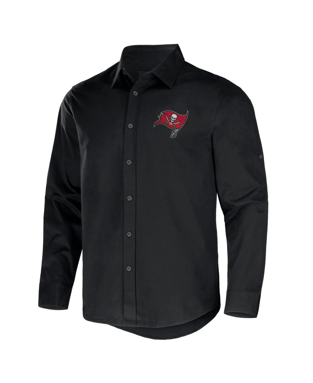 Men's NFL x Darius Rucker Collection by Black Tampa Bay Buccaneers Convertible Twill Long Sleeve Button-Up Shirt