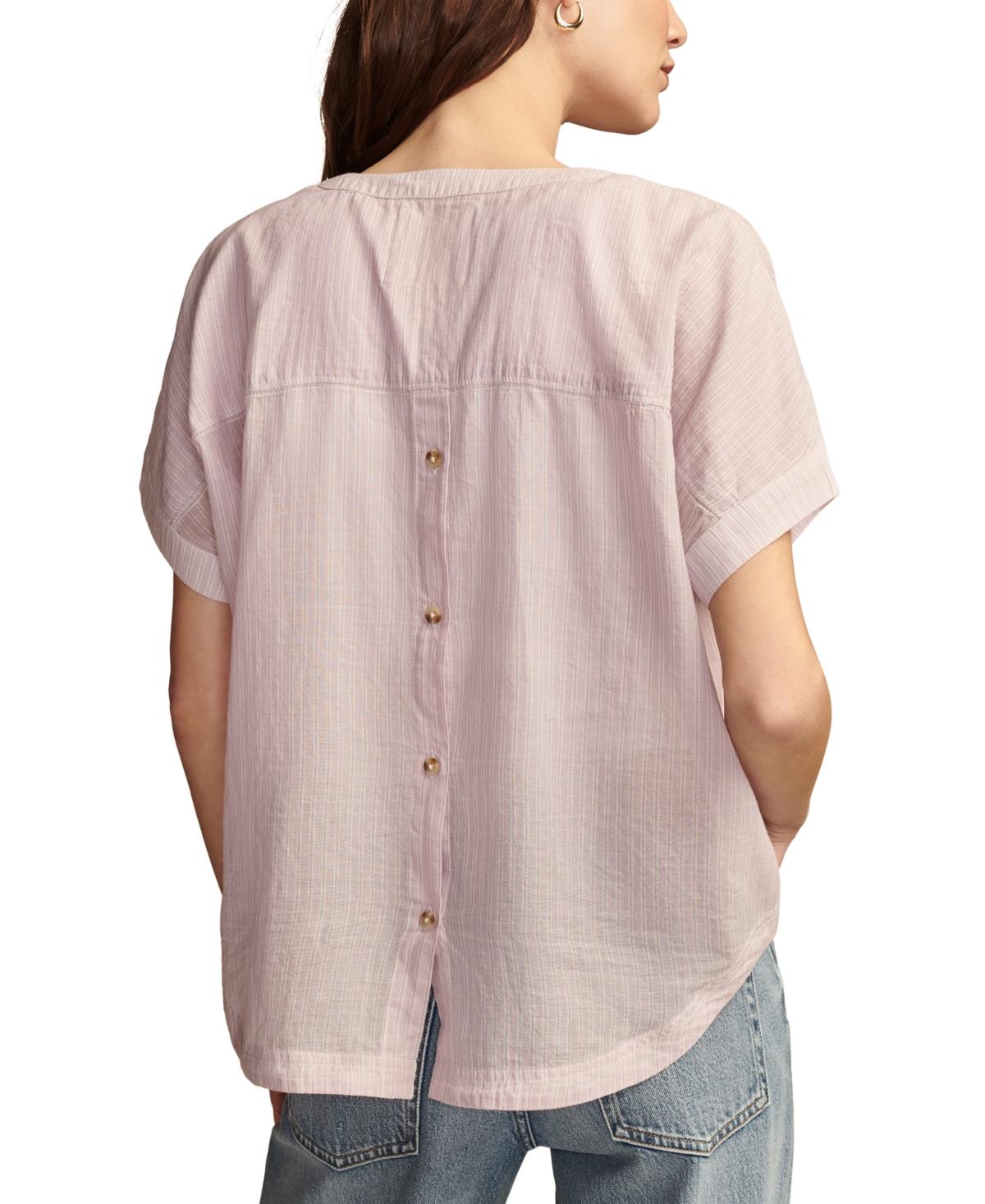 Women's Cotton Striped Dolman Popover Shirt