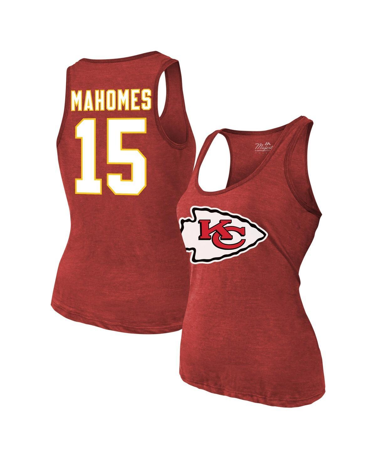 Women's Patrick Mahomes Red Kansas City Chiefs Name Number Tri-Blend Tank Top