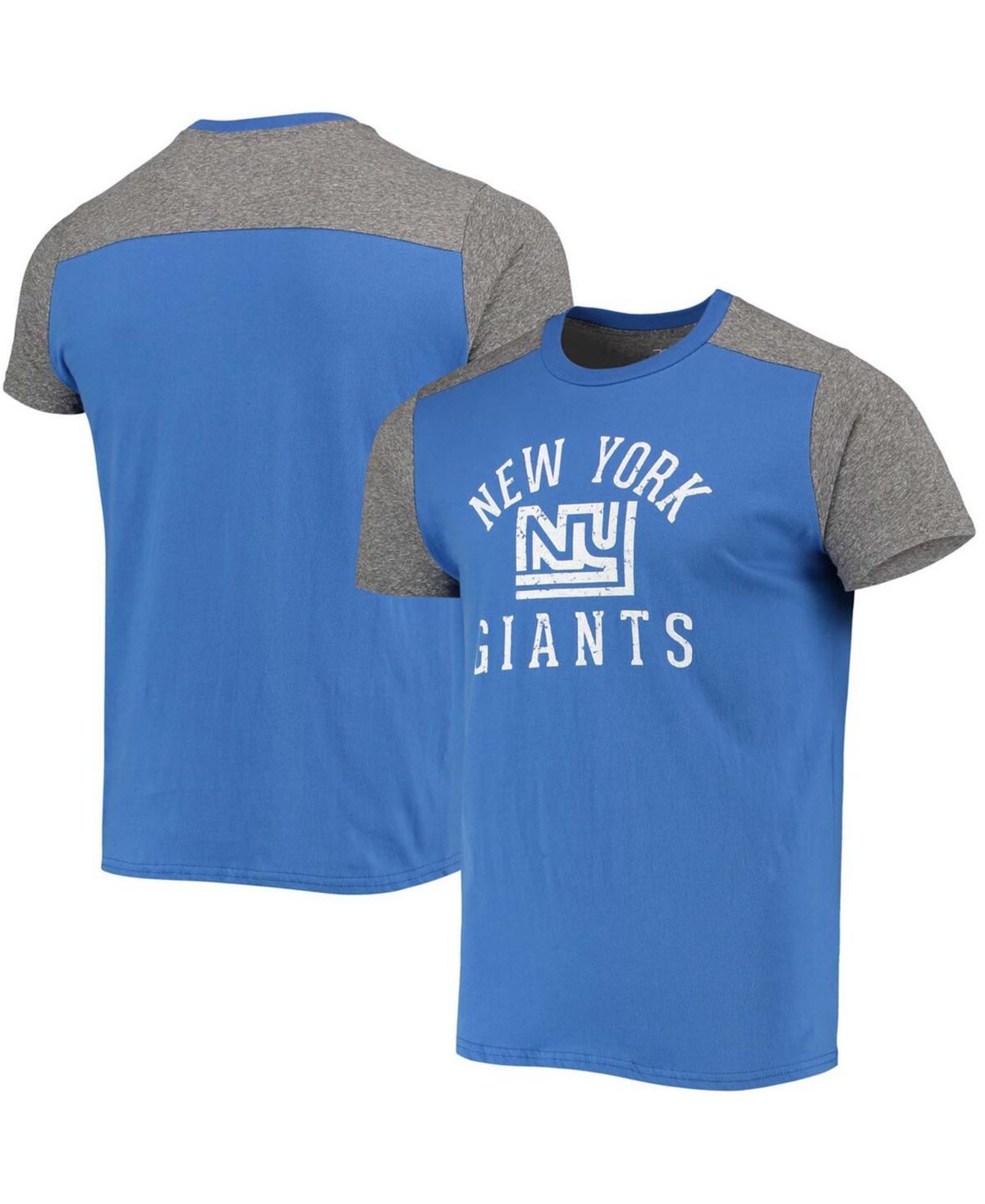 Men's Royal, Heathered Gray New York Giants Gridiron Classics Field Goal Slub T-shirt