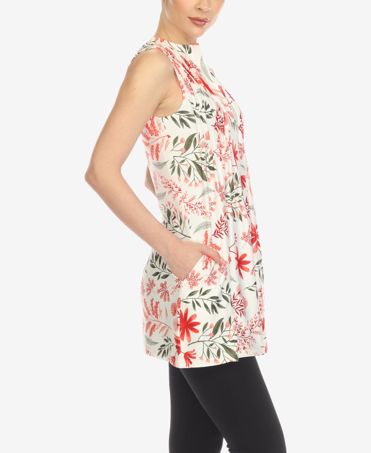 Women's Floral Sleeveless Tunic Top