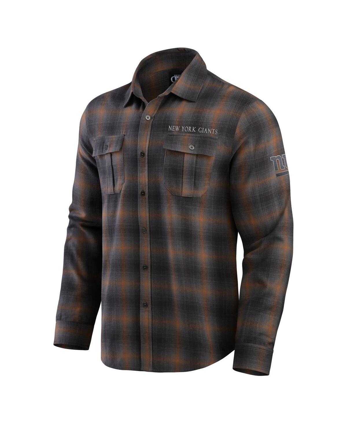 Men's Charcoal New York Giants Classic Flannel Long Sleeve Button-Up Shirt