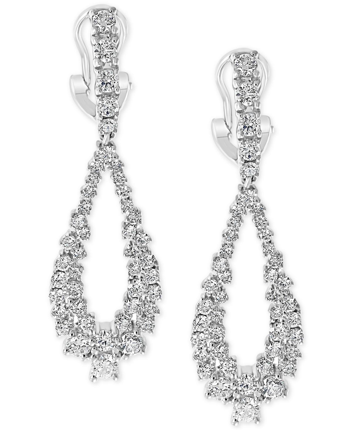 EFFY® Diamond Cluster Teardrop Drop Earrings (2-1/6 ct. t.w.) in 14k White Gold