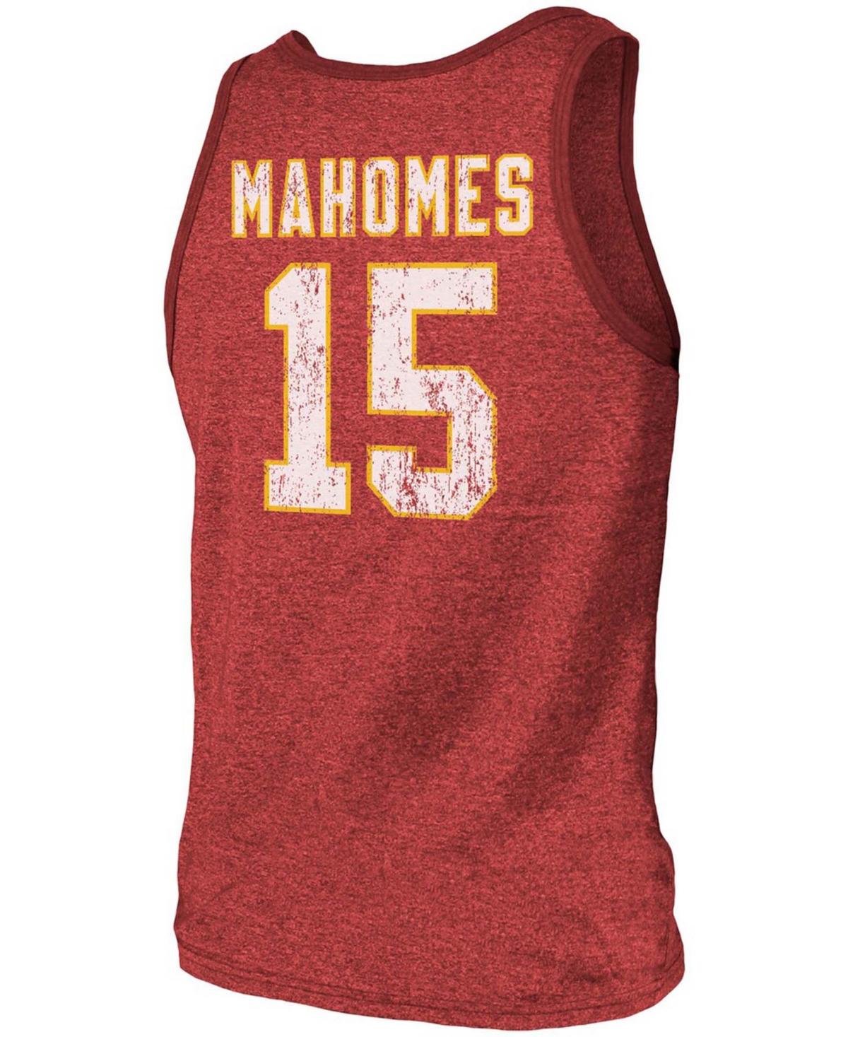 Men's Patrick Mahomes Red Kansas City Chiefs Name Number Tri-Blend Tank Top