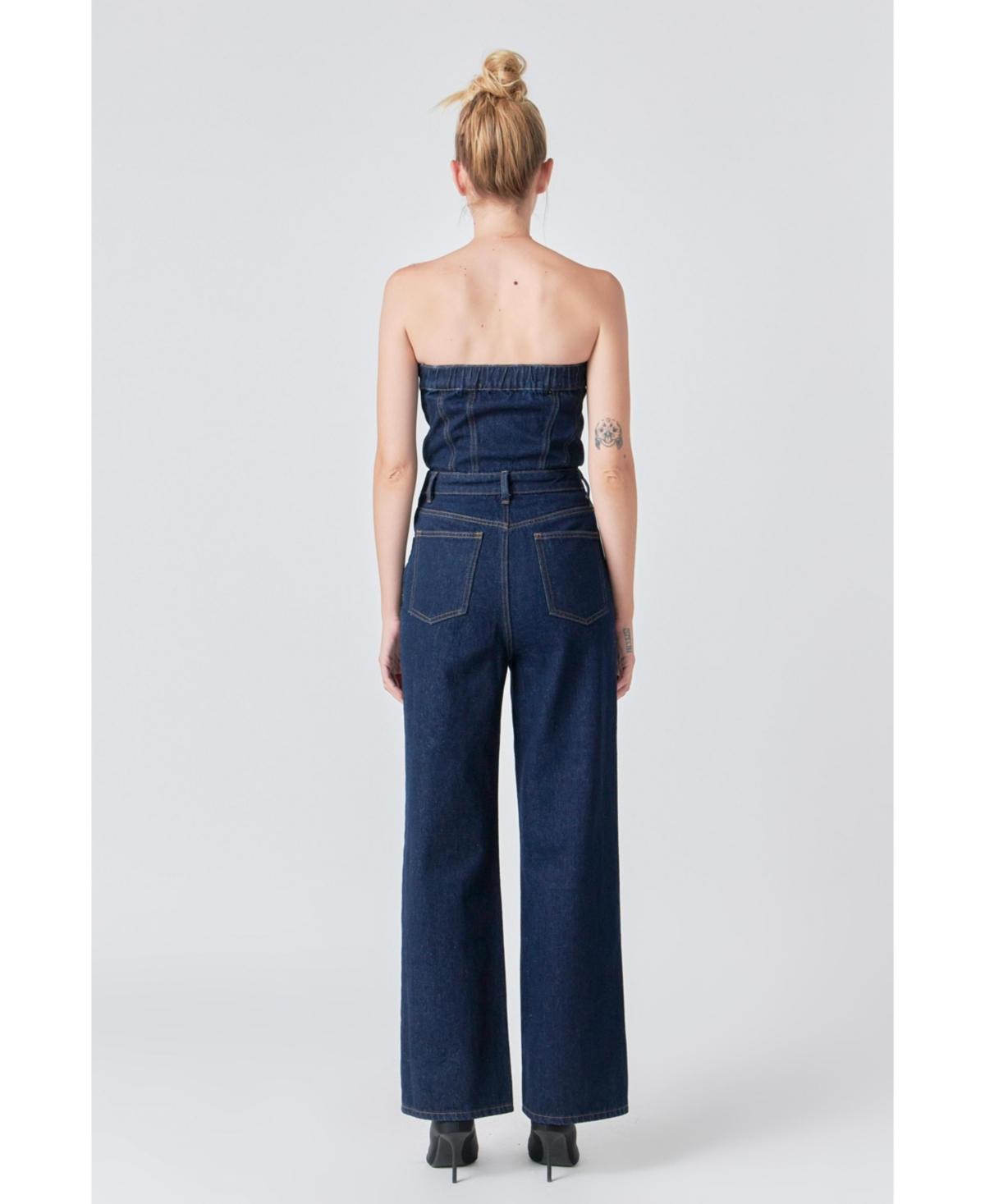 Women's Corset Denim Jumpsuit