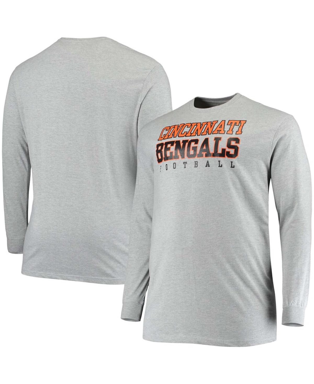 Men's Big and Tall Heathered Gray Cincinnati Bengals Practice Long Sleeve T-shirt