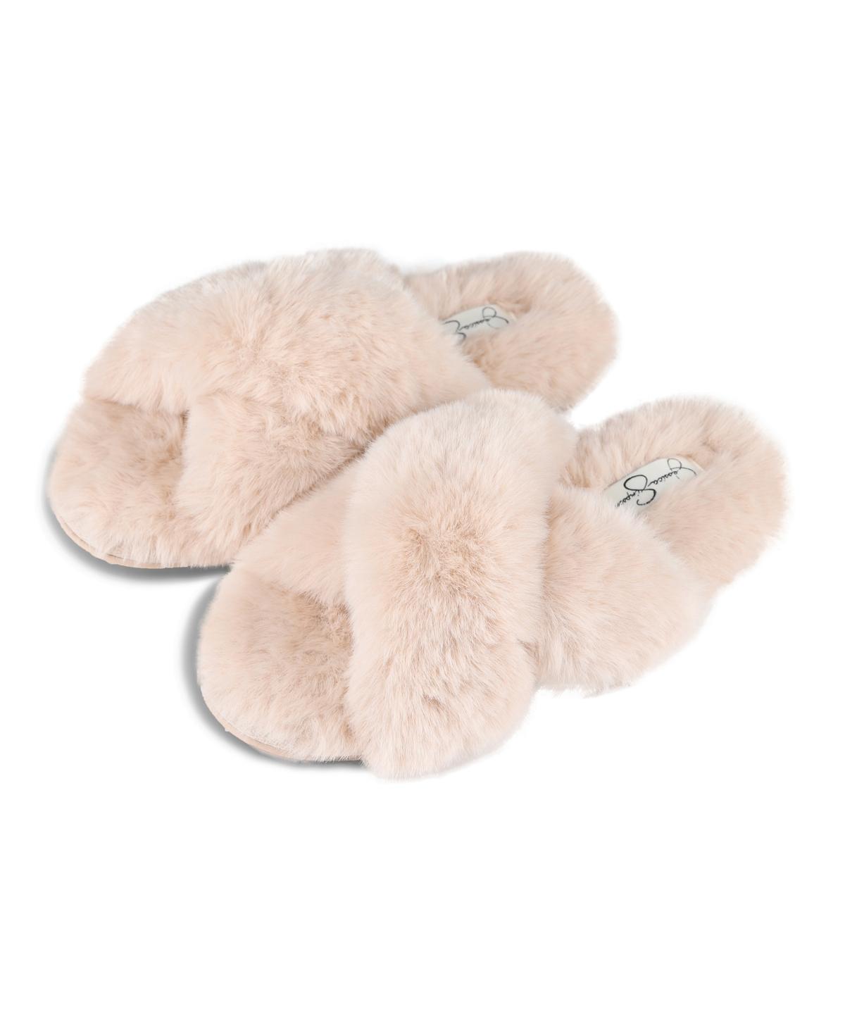 Women's Extra Soft High Plush Cross Band Slide Slippers