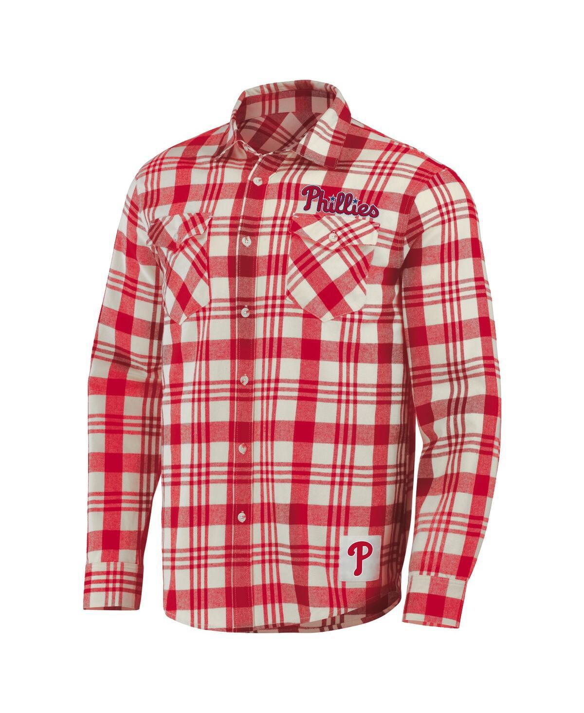 Men's Darius Rucker Collection By Red Philadelphia Phillies Plaid Flannel Button-Up Shirt