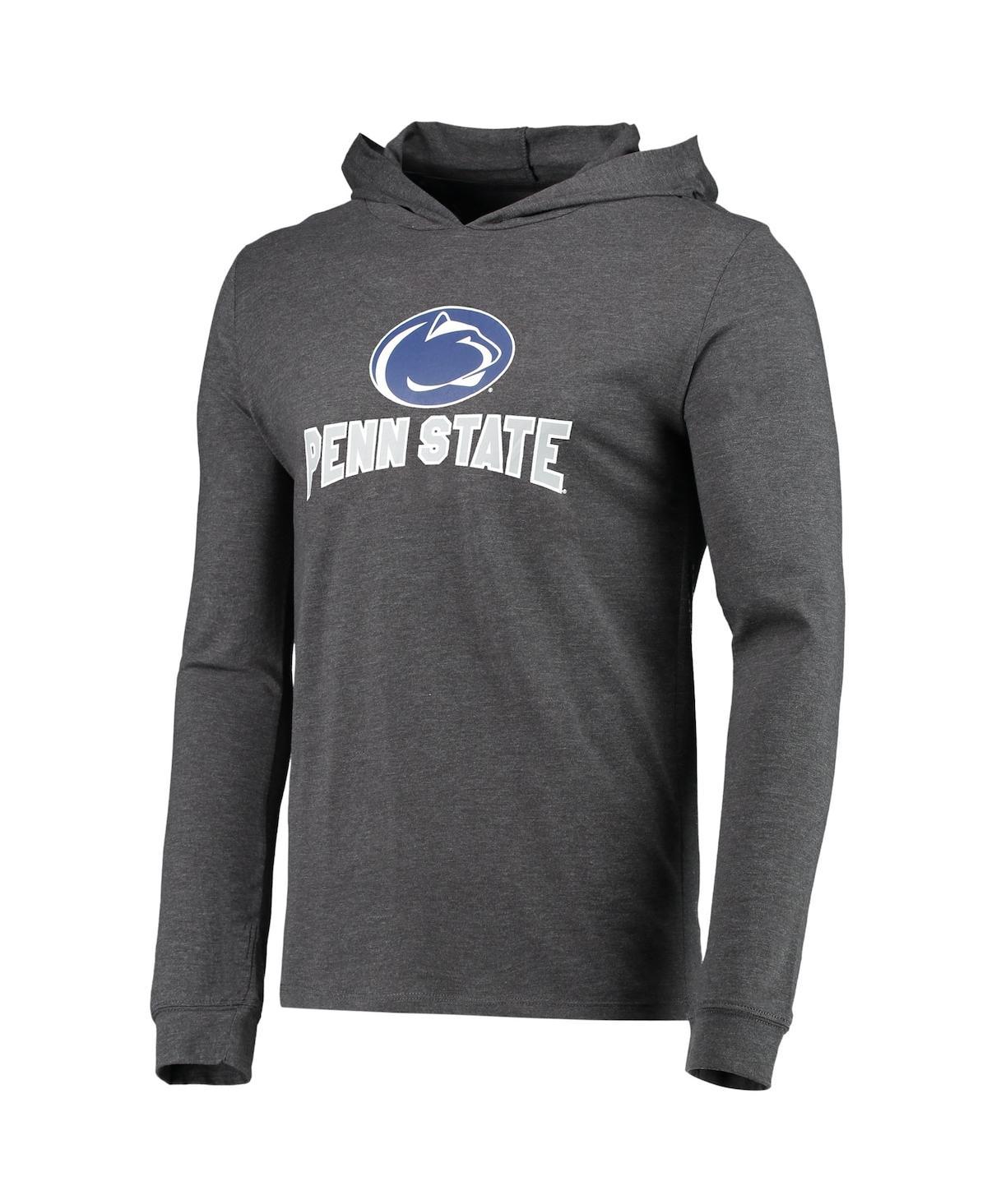 Men's Heathered Navy, Heathered Charcoal Penn State Nittany Lions Meter Long Sleeve Hoodie T-shirt and Jogger Pants Set