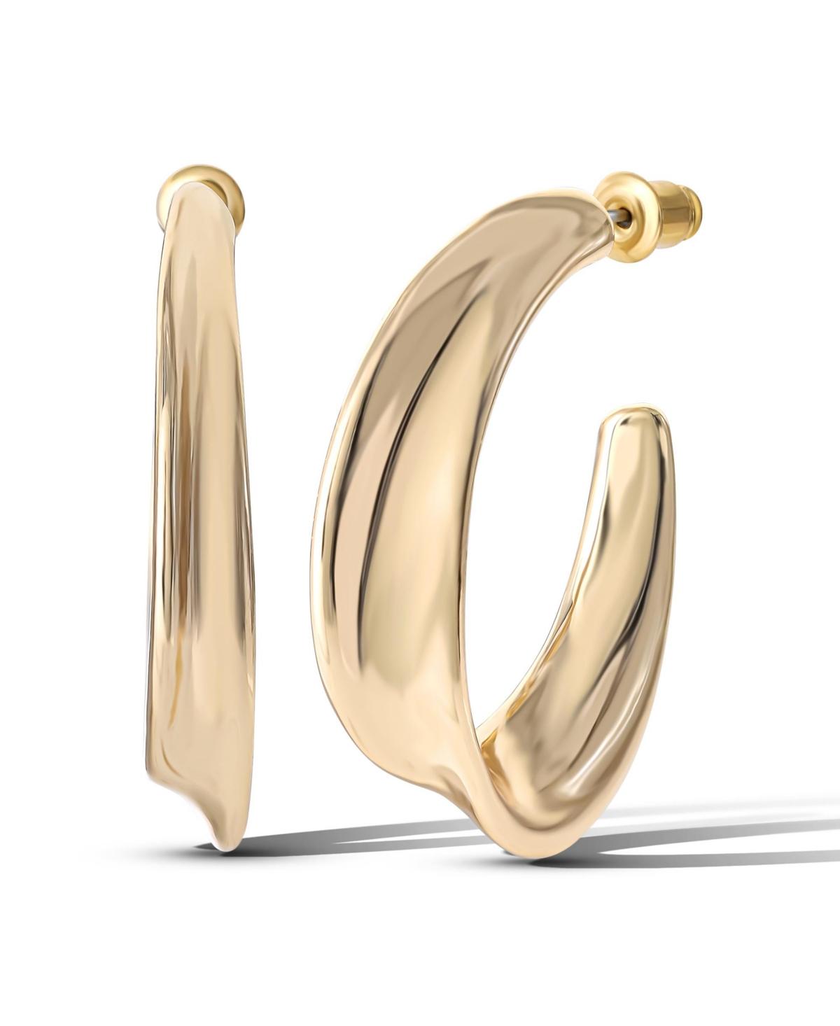 Gold-Tone Twisted Crescent Hoop Earrings