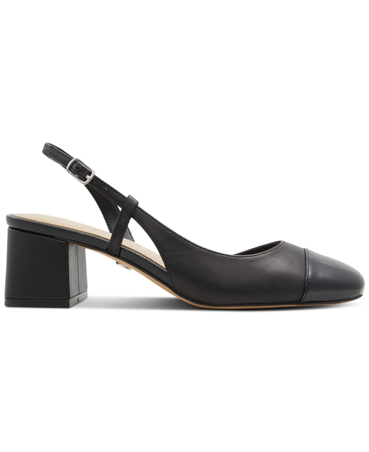 Women's Bialle Cap-Toe Block-Heel Slingback Pumps