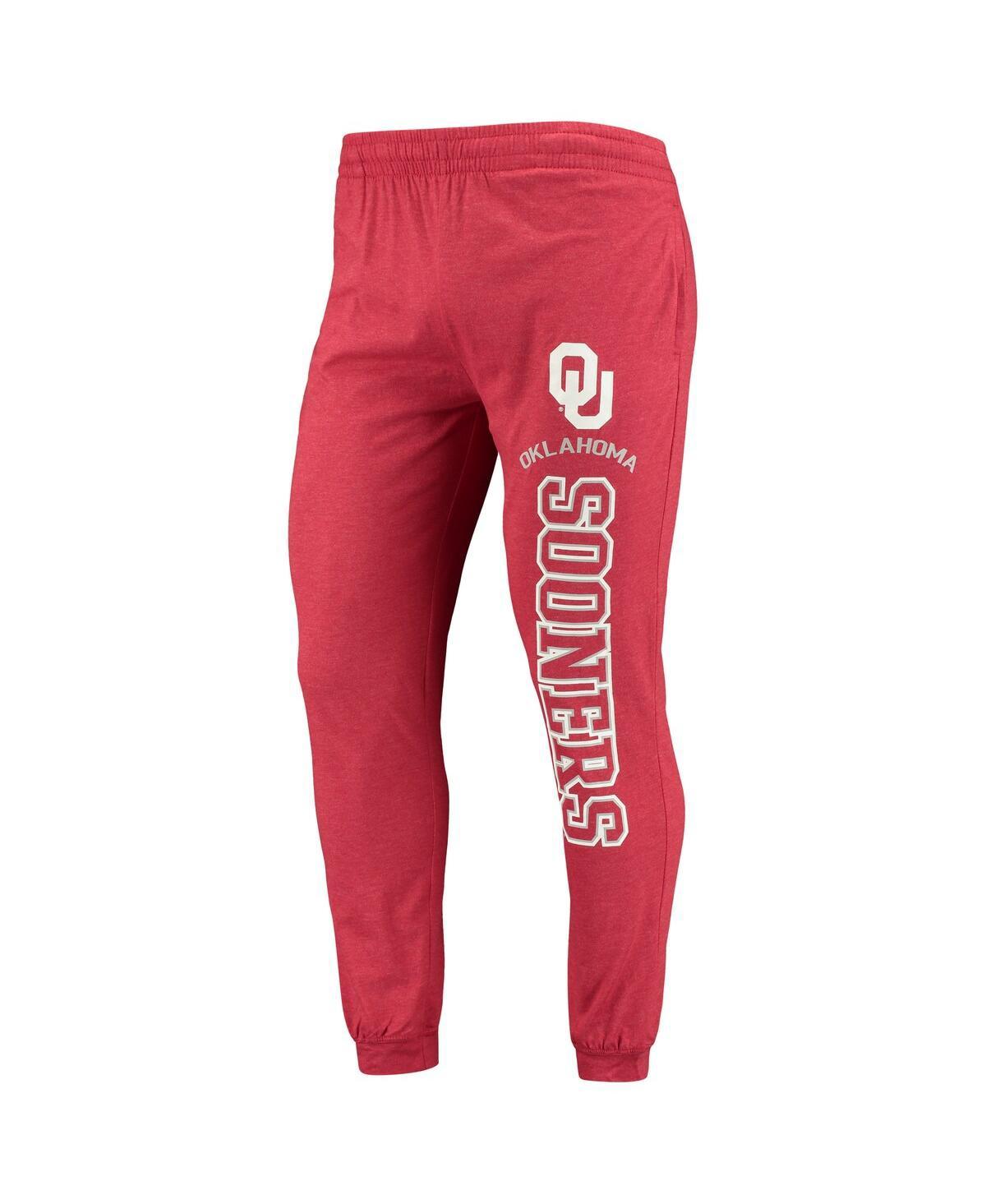 Men's Crimson, Heather Charcoal Oklahoma Sooners Meter Long Sleeve Hoodie T-shirt and Jogger Pajama Set