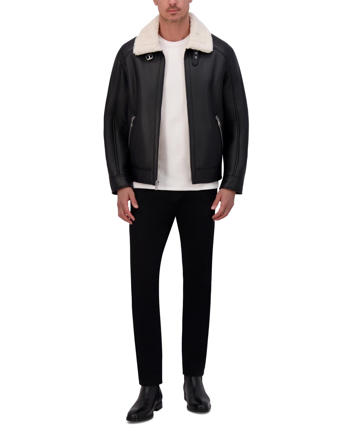 Men's Faux-Shearling Moto Jacket