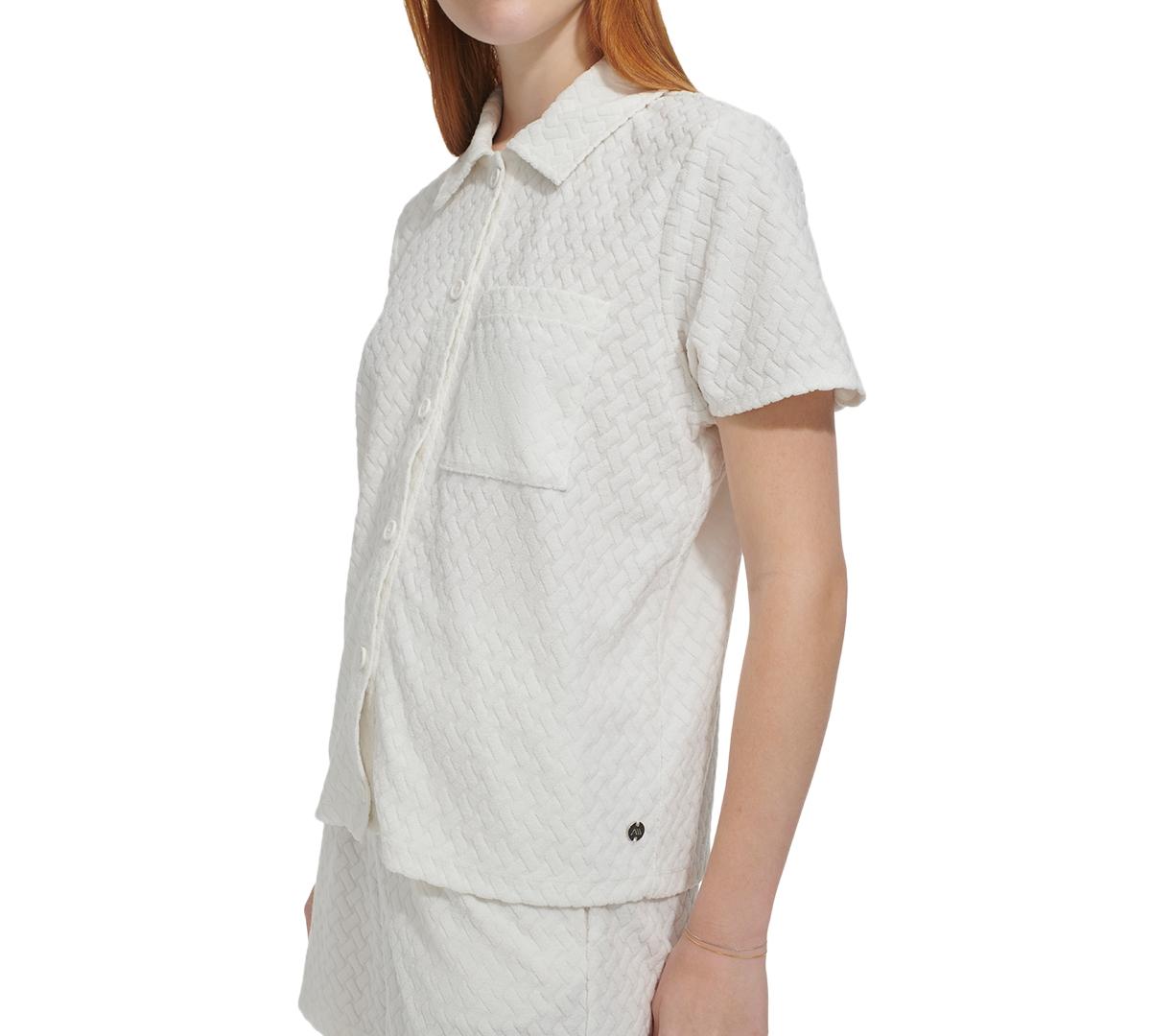 Women's Basket-Weave-Textured Shirt