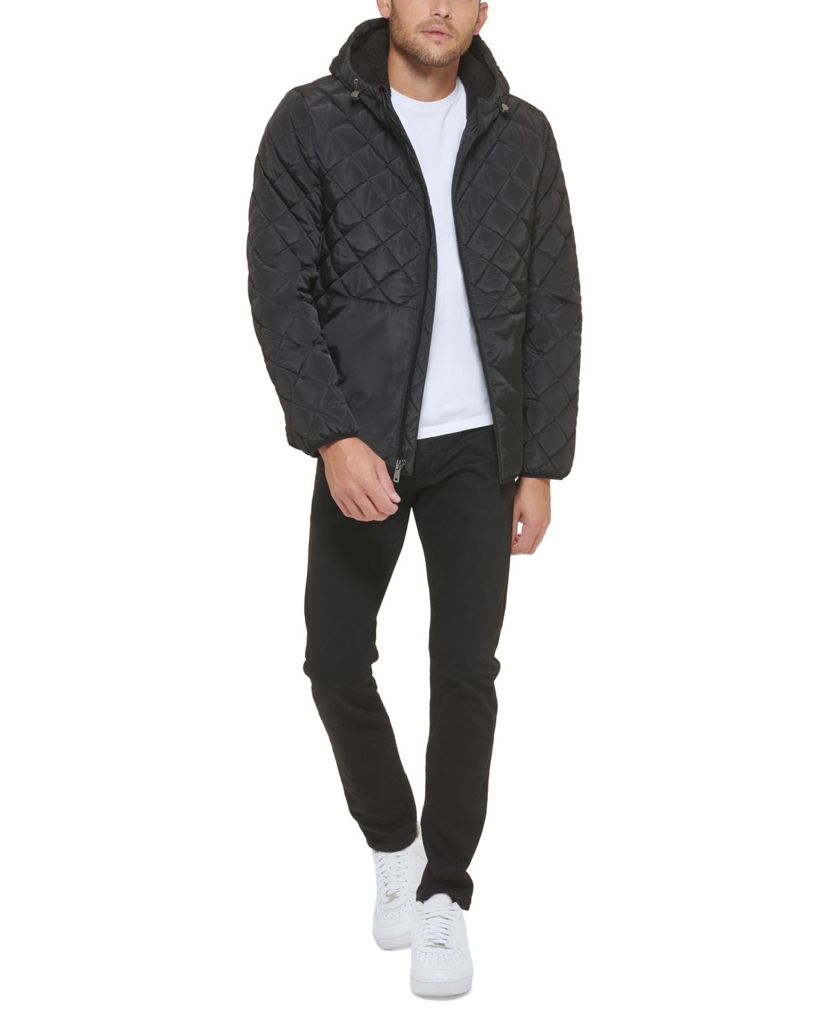 Men's Diamond Quilted Hooded Jacket