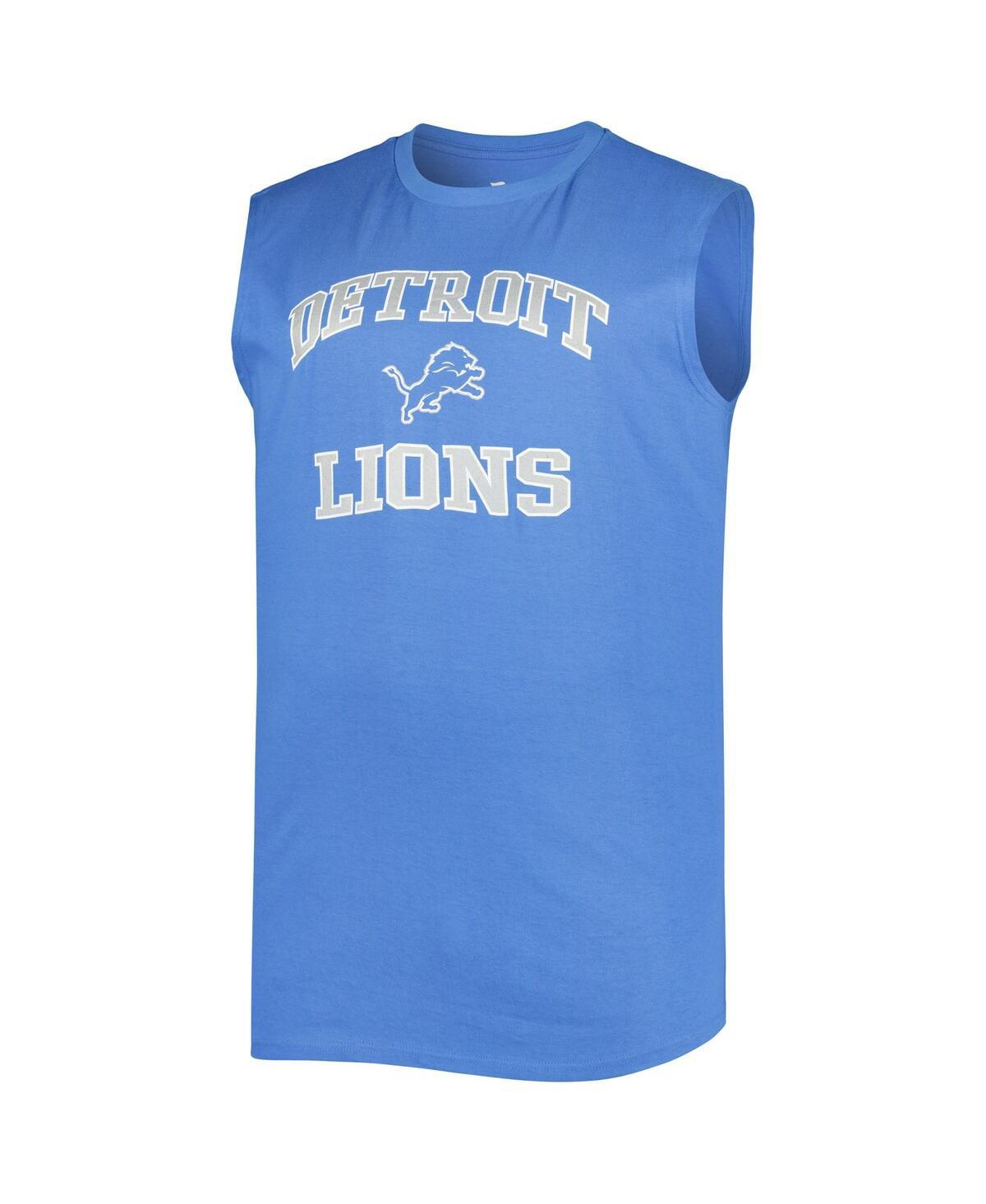 Men's Blue Detroit Lions Big Tall Muscle Tank Top