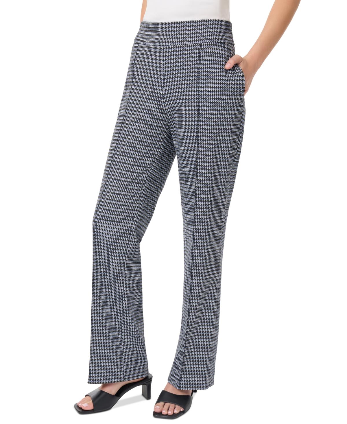 Petite Printed Pull-On Seamed Wide-Leg Trousers