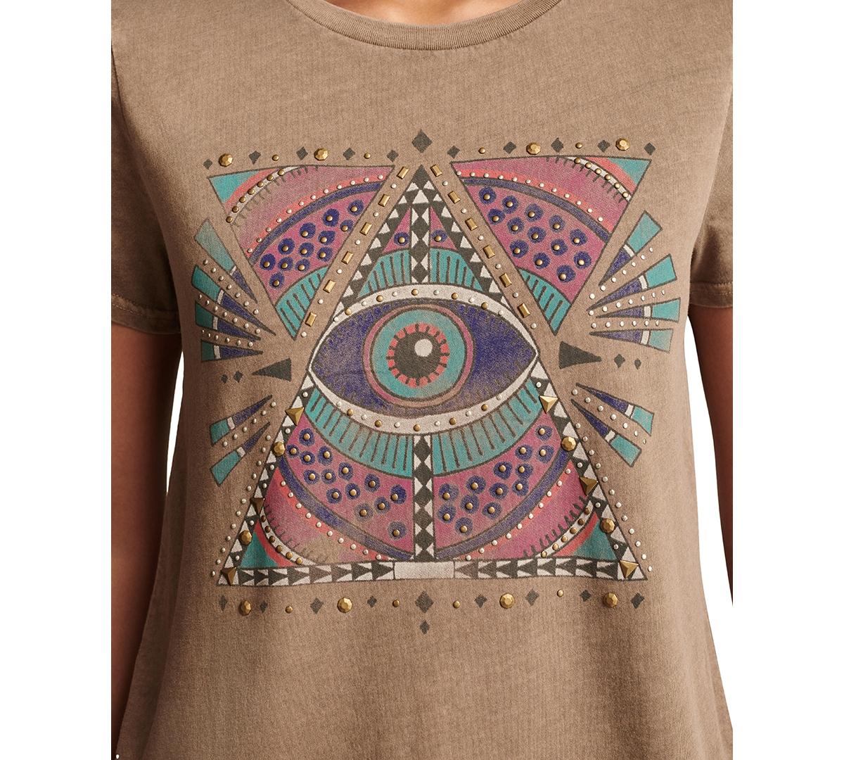 Women's Cotton Geo Celestial Studded Classic T-Shirt