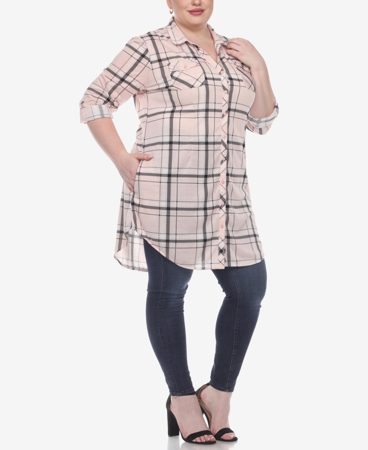 Plus Size Plaid Tunic Top