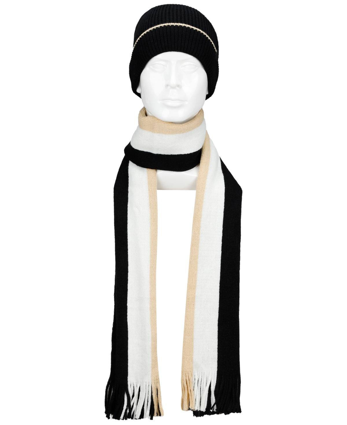 Men's Stripe Beanie & Scarf Set