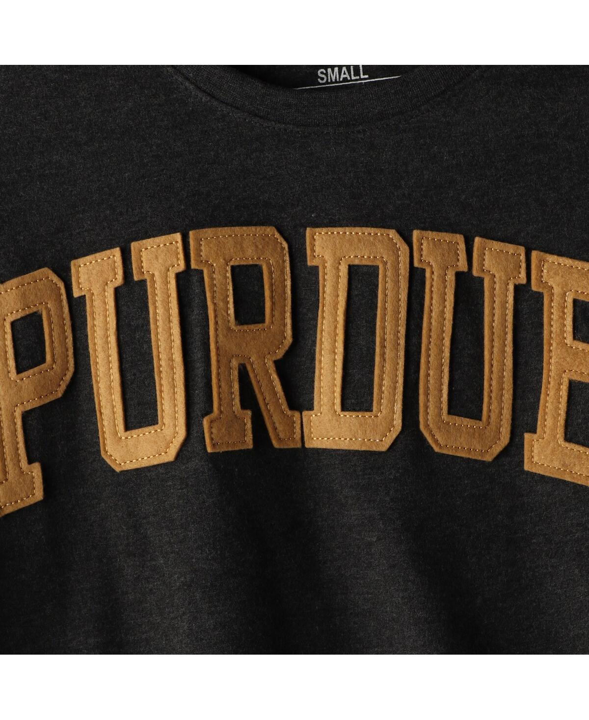 Women's Heathered Black Purdue Boilermakers Two-Hit Canyon Long Sleeve T-shirt