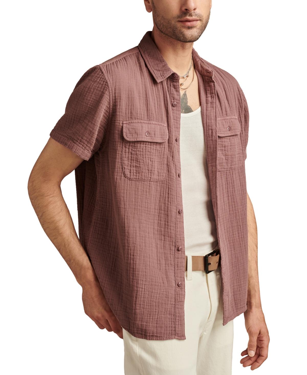 Men's Double Weave Short Sleeve Button-Front Utility Shirt