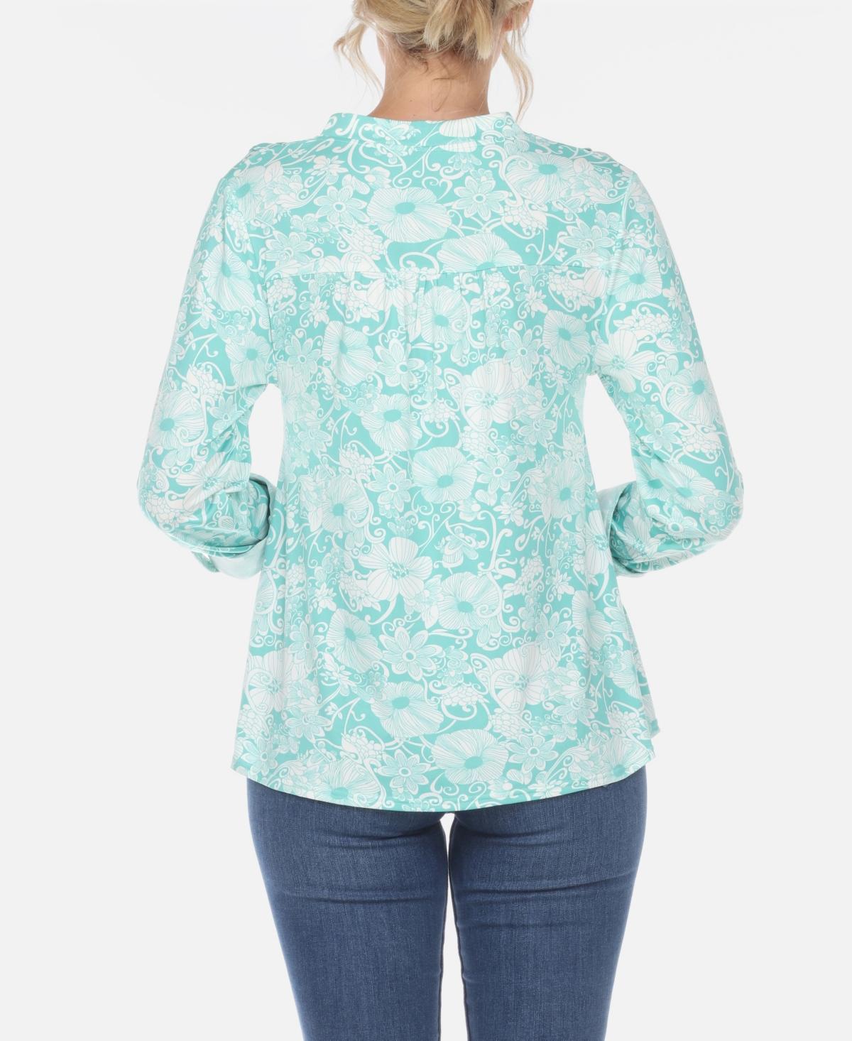 Women's Pleated Floral Print Blouse