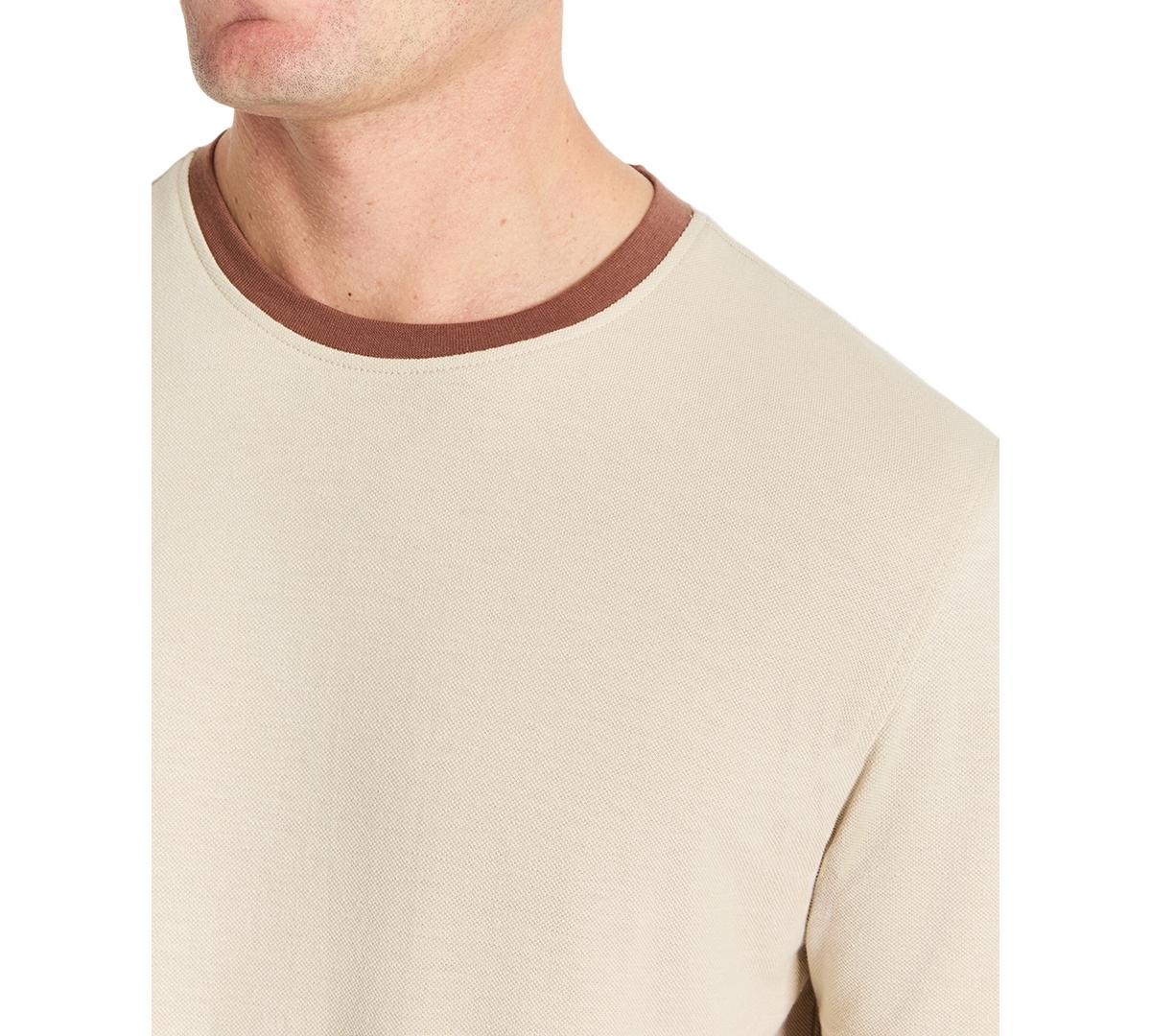 Men's Contrast-Trim Textured Short Sleeve T-Shirt