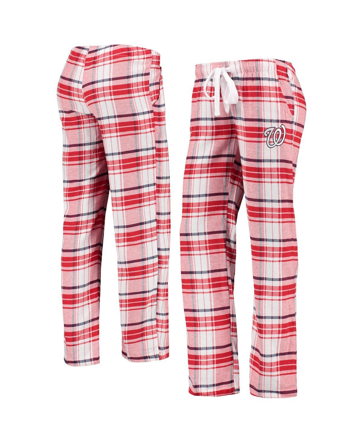 Women's Red and Navy Washington Nationals Accolade Flannel Pants