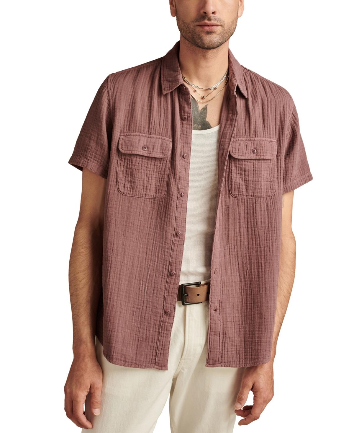 Men's Double Weave Short Sleeve Button-Front Utility Shirt