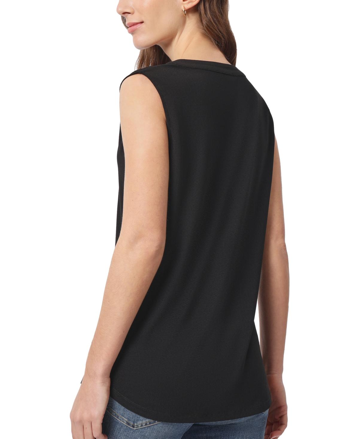 Women's Crepe Sleeveless V-Neck Top 