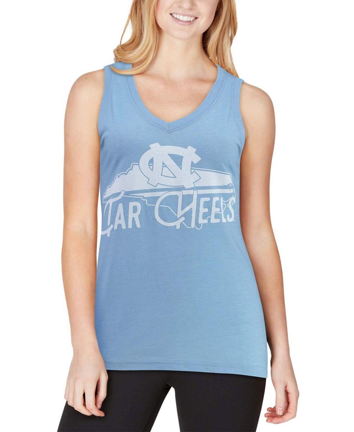 Women's Carolina Blue North Carolina Tar Heels Ferris Melange V-Neck Tank Top