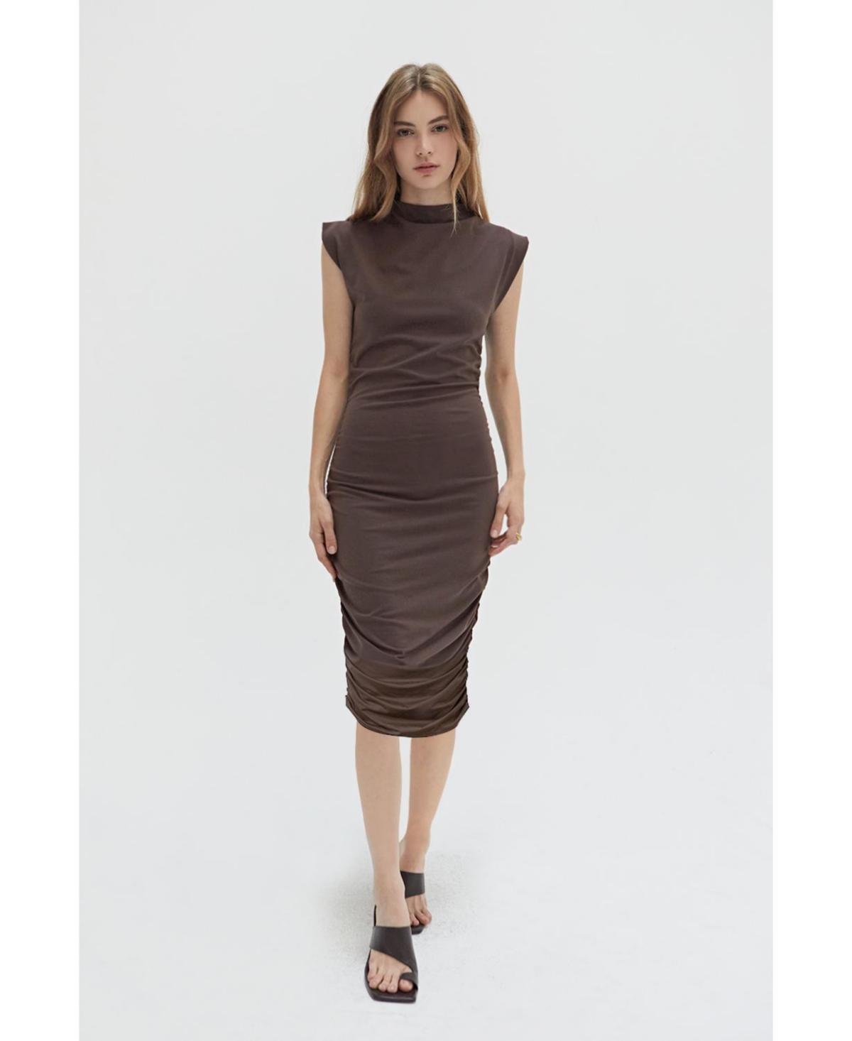 Women's Elize Mock Neck Knit Bodycon Midi Dress