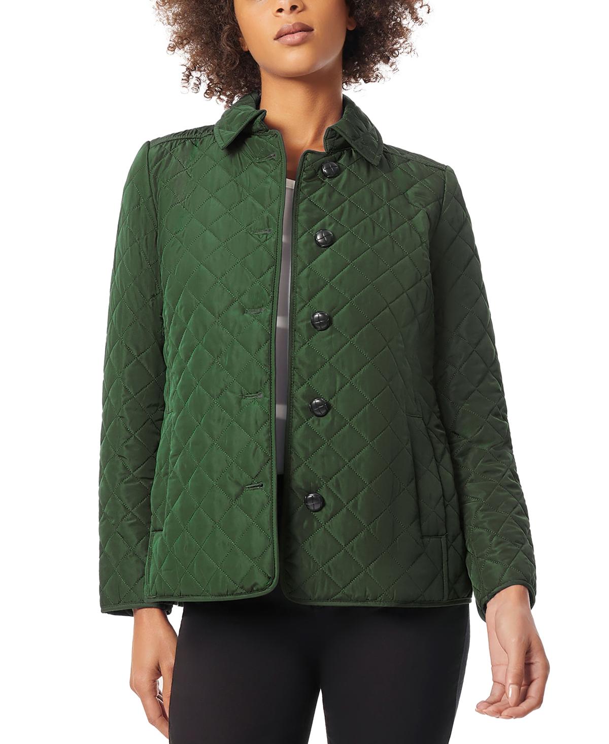 Petite Button-Front Quilted Jacket