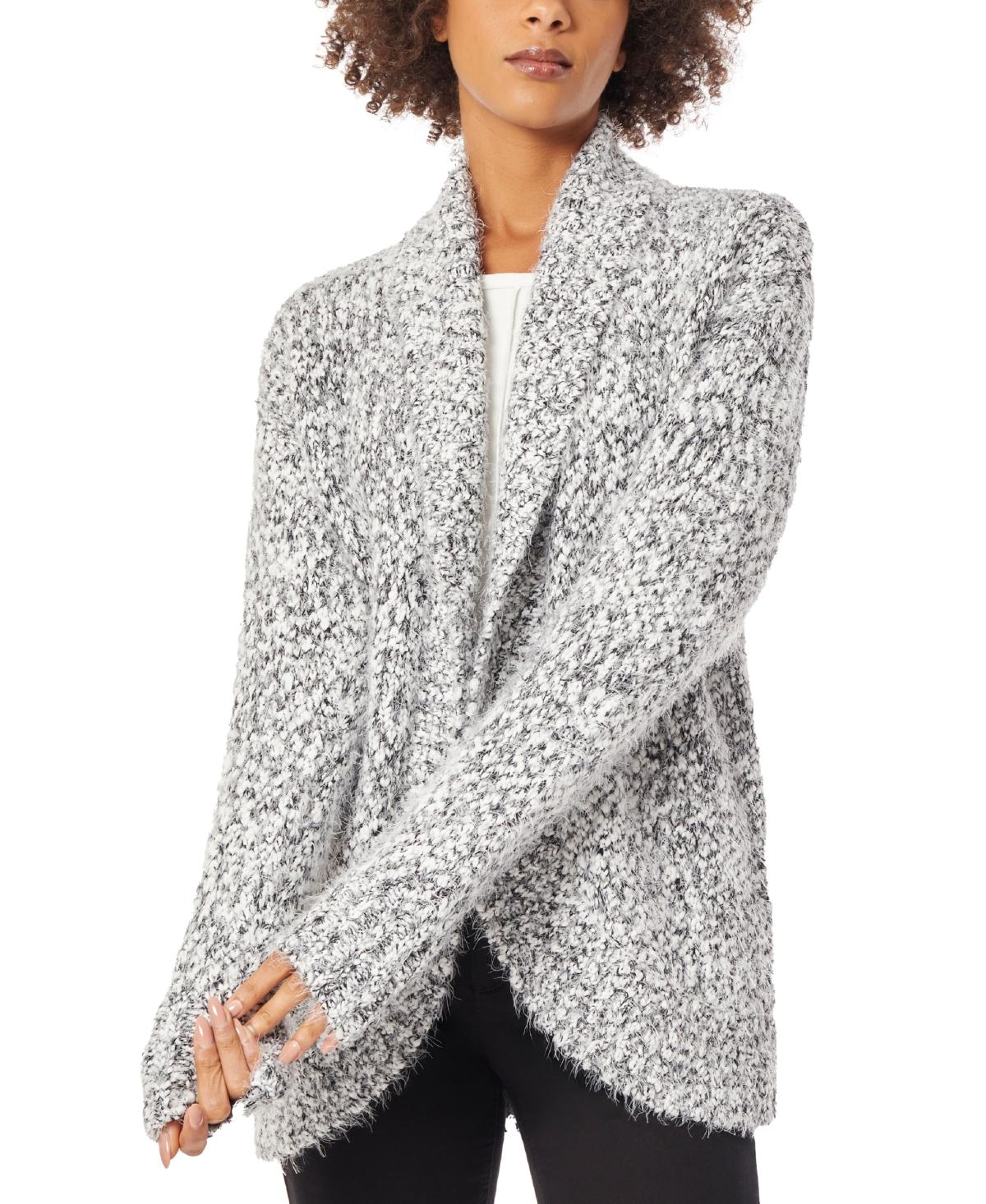 Women's Shawl-Collar Round-Hem Cardigan