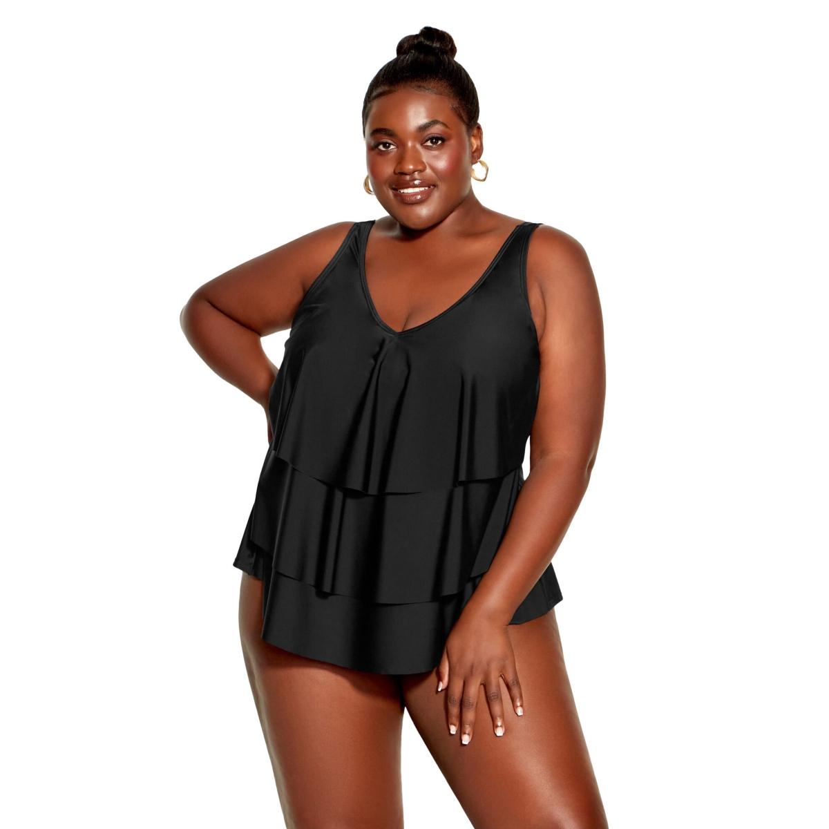 Plus Size V Tiered Tankini Top