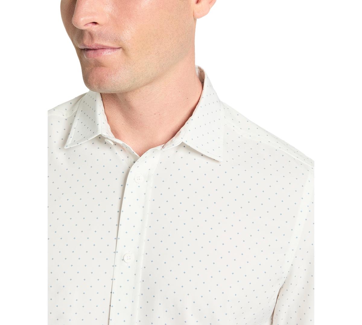 Men's Slim-Fit Performance Stretch Printed Button-Down Shirt 