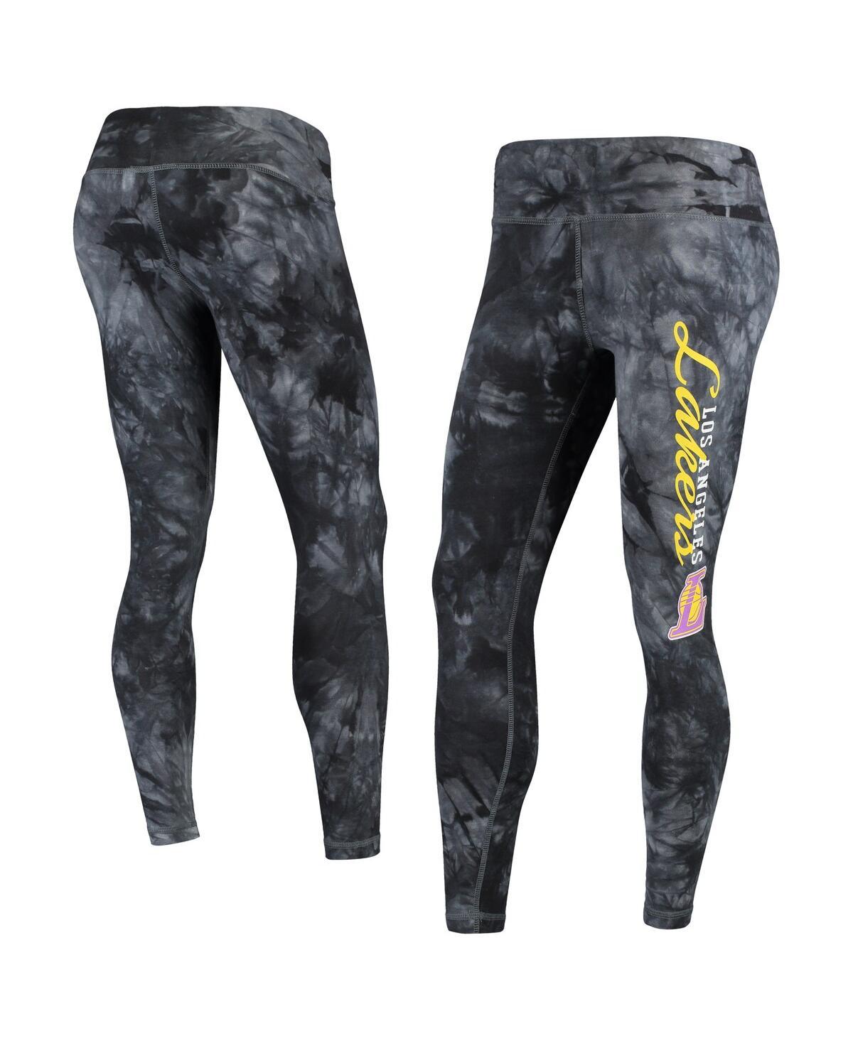 Women's Black Los Angeles Lakers Burst Tie-Dye Leggings