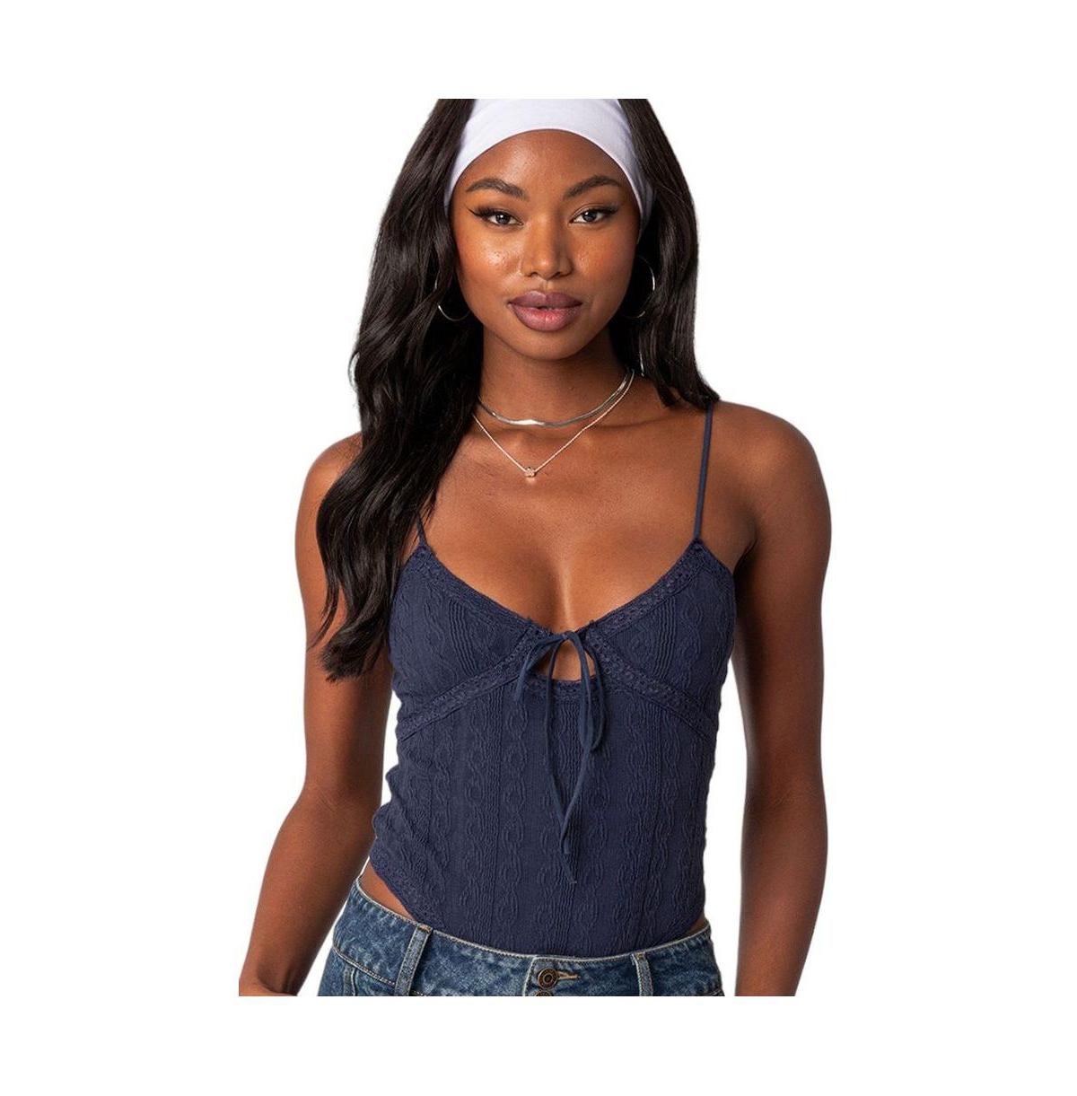 Women's Lacey knit cut out bodysuit