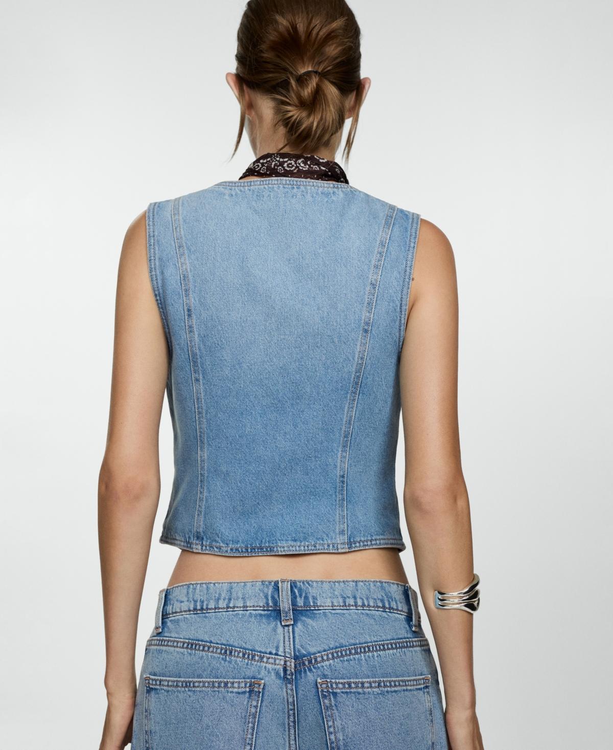 Women's Pockets Detail Denim Vest