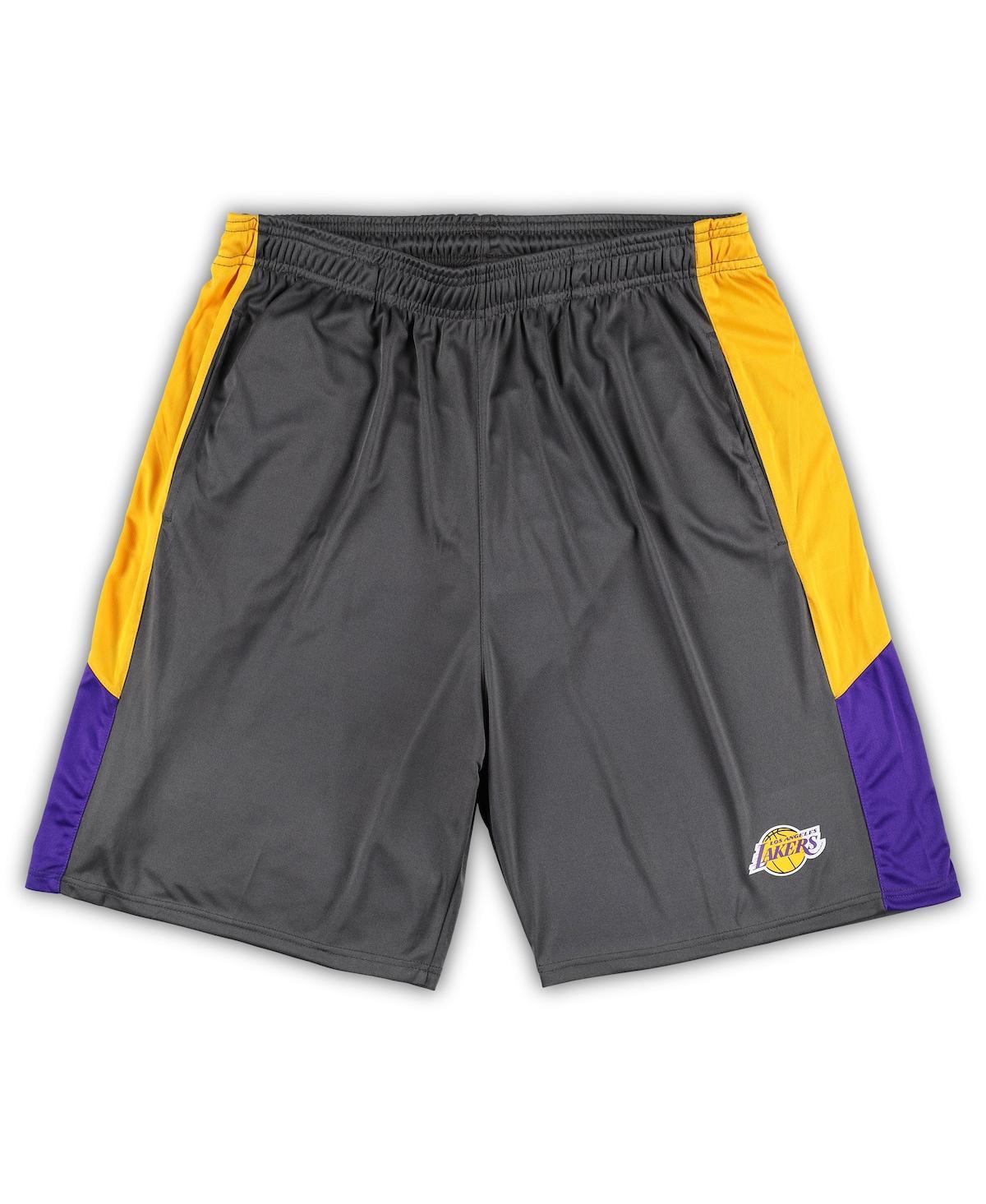 Men's Gray Los Angeles Lakers Big and Tall Shorts