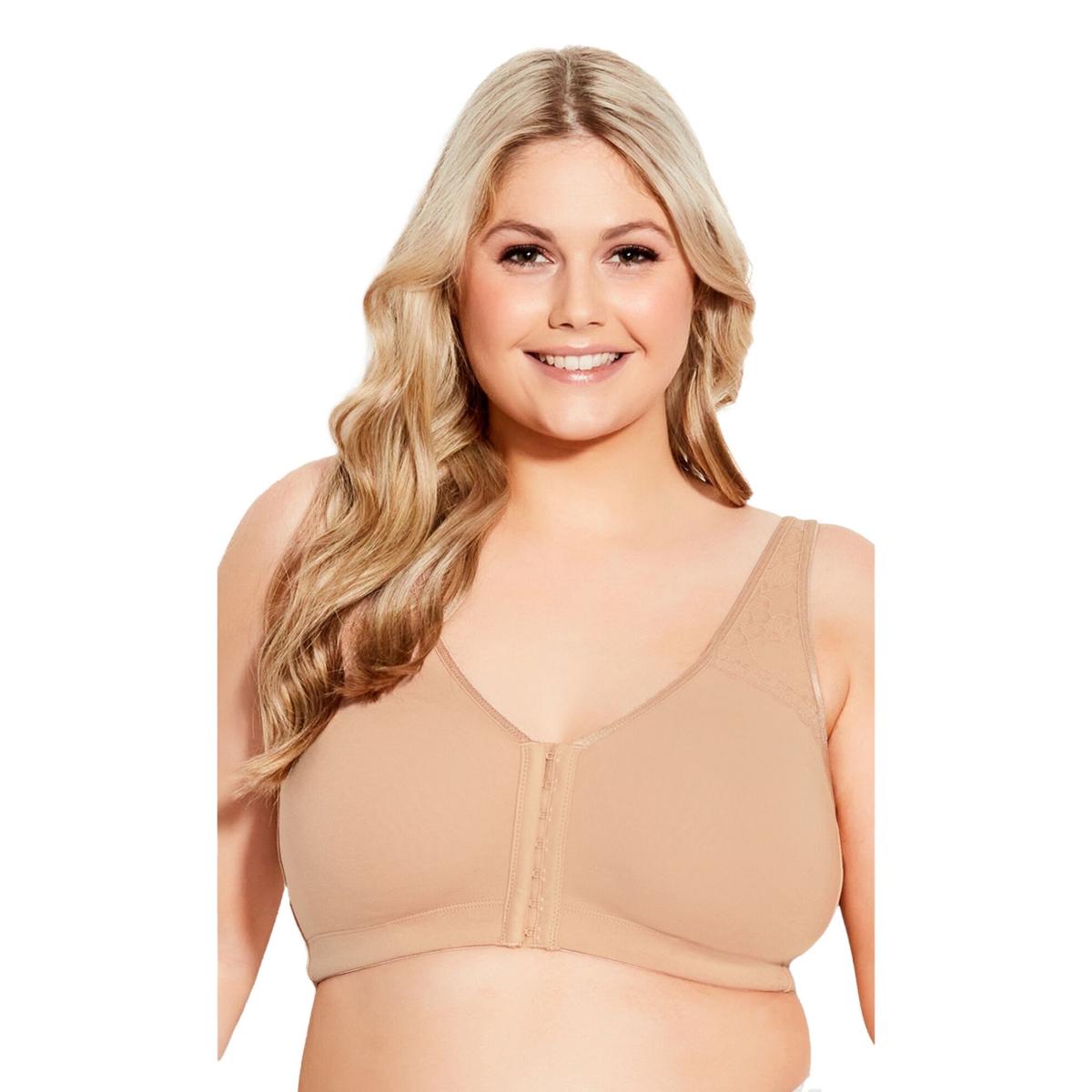 Plus Size Comfort Cotton Wire Free Front Close Bra