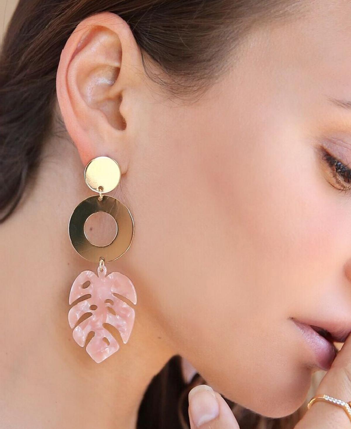 In The Tropics Resin Palm Leaf Earrings