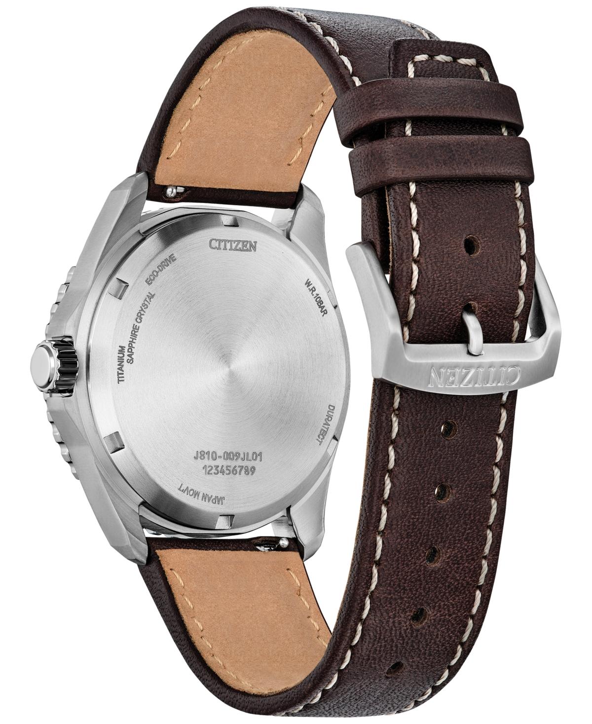 Eco-Drive Men's Brycen Brown Leather Strap Watch 41mm