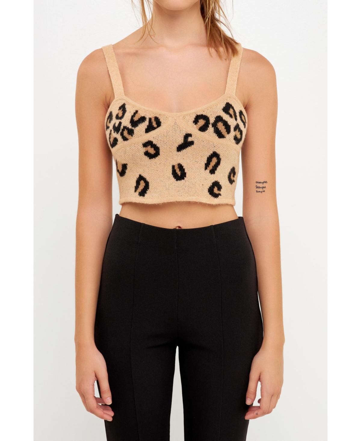 Women's Leopard Bustier Knit top