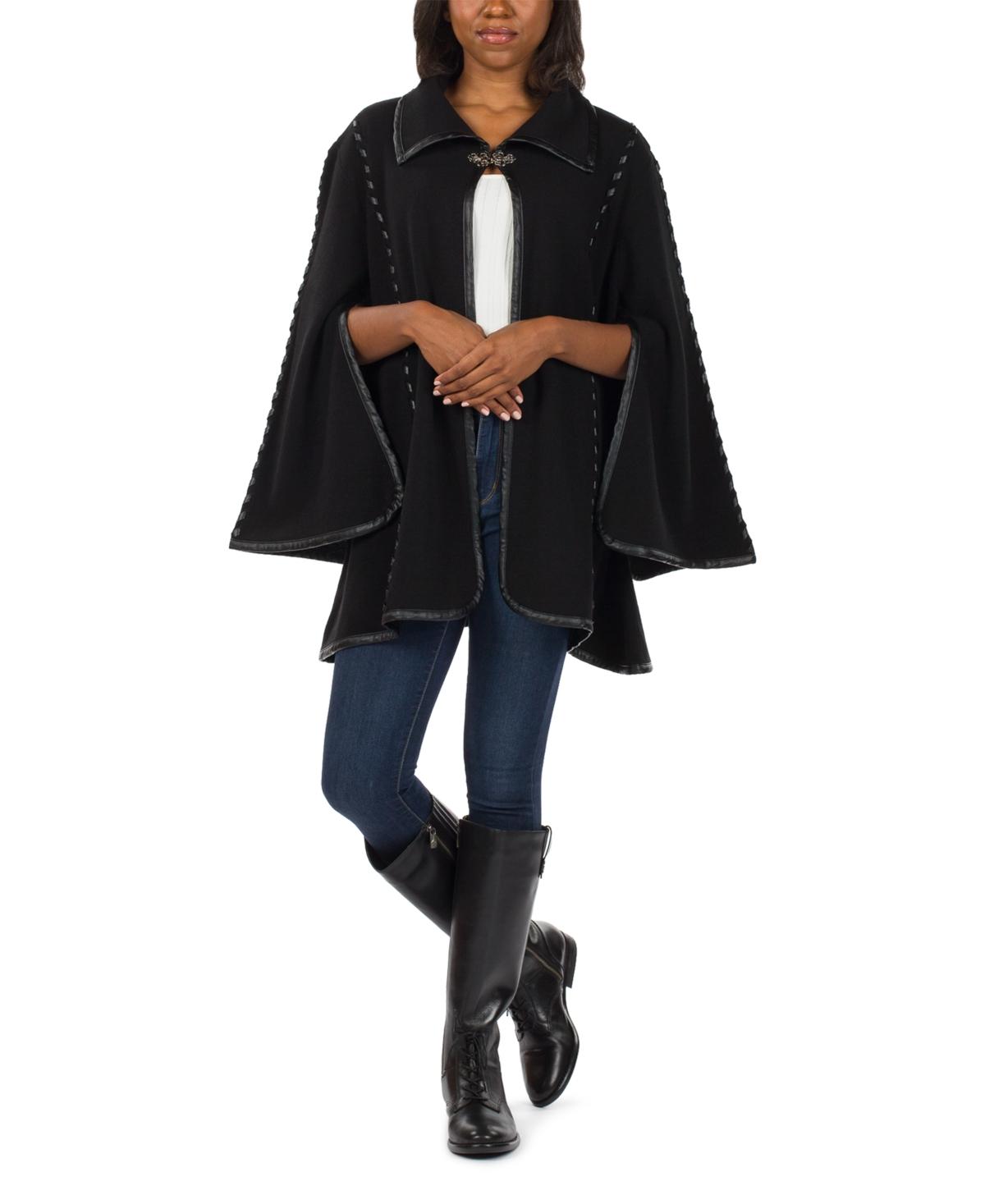 Women's Hooded Sleeved Cape with Clasp